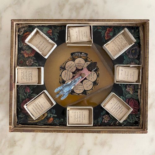 Coffret à jeu L'Oiseau Bleu XIXe oracles cartons lithographiés M3762