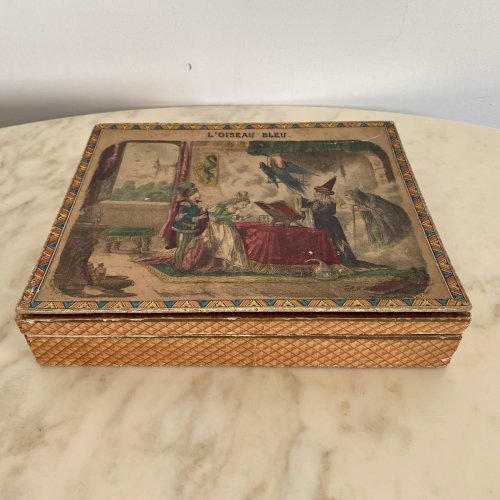 Coffret à jeu L'Oiseau Bleu XIXe oracles cartons lithographiés M3762