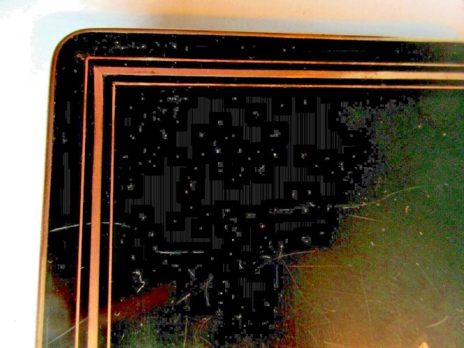 Coffret à jeu Napoléon III, bois noirci, filets et cartouche central en laiton