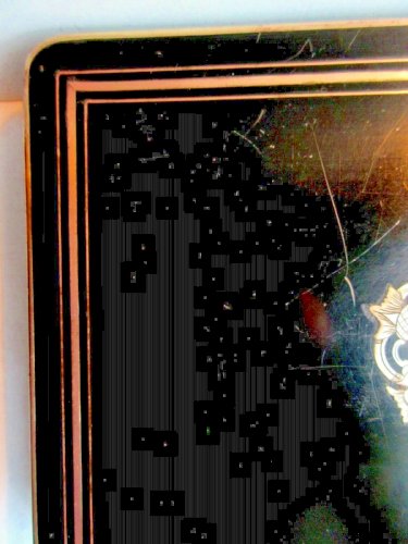 Coffret à jeu Napoléon III, bois noirci, filets et cartouche central en laiton