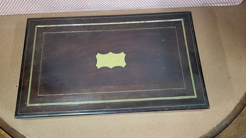 COFFRET D'ARGENTERIE EN ARGENT MASSIF ET FOURRE POINCON MINERVE DE 488 GRAMMES