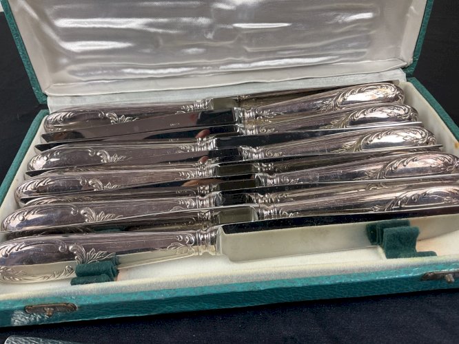 coffret de 12 couteaux de table lame inox orfèvre