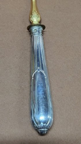 COFFRET DE 2 COUVERTS DE SERVICE EN ARGENT FOURRE POINCON MINERVE DE 167,56 g