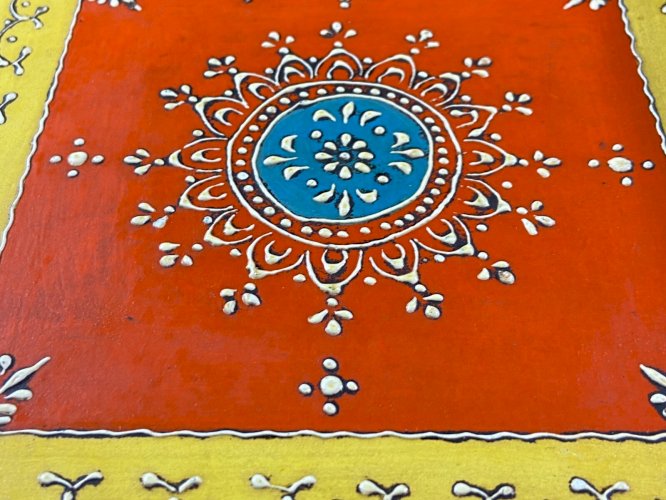 Coffret en bois peint contenant 4 boites assorties Inde Extrême-Orient