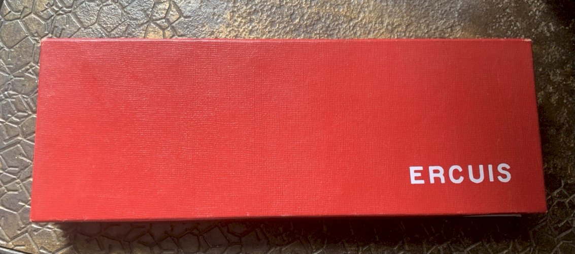 Coffret ercuis porte couteaux métal argenté moderniste style Jean Després