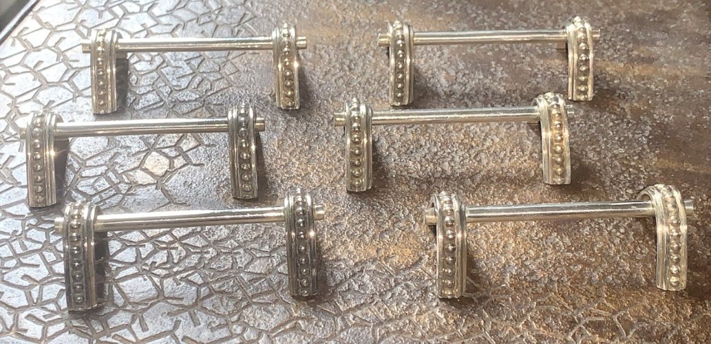 Coffret ercuis porte couteaux métal argenté moderniste style Jean Després