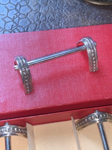 Coffret ercuis porte couteaux métal argenté moderniste style Jean Després