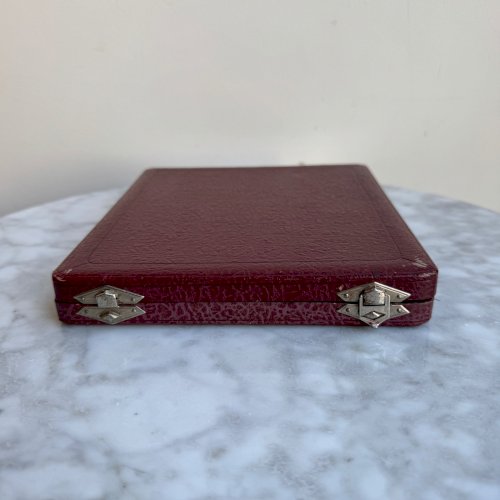 Coffret Quercia boite à cigarettes briquet Flamidor métal argenté 1930 M3901