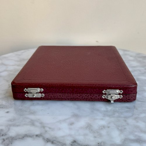 Coffret Quercia boite à cigarettes briquet Flamidor métal argenté 1930 M3902