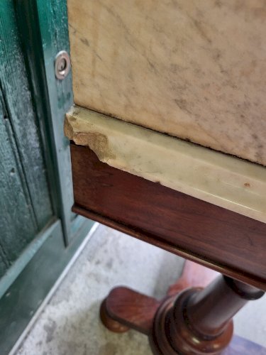 COIFFEUSE ANCIENNE EN ACAJOU ET MARBRE DU XIX ème SIECLE