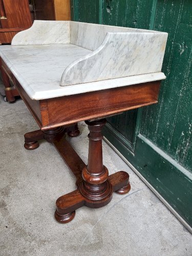 COIFFEUSE ANCIENNE EN ACAJOU ET MARBRE DU XIX ème SIECLE