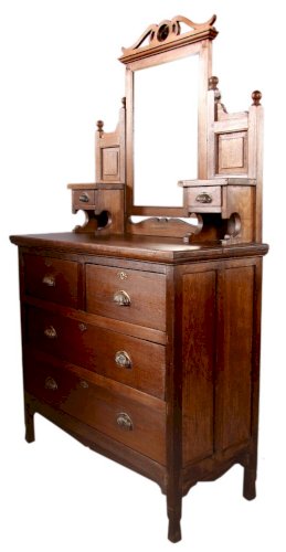 Coiffeuse Art déco en teck birman, circa 1930