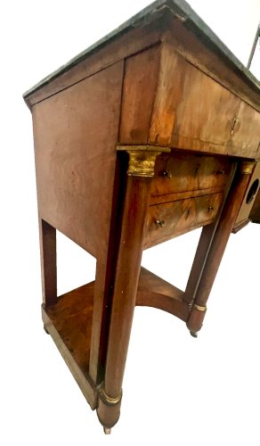 Coiffeuse de dame d'époque Empire en acajou et placage XIX siècle