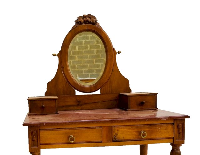 Coiffeuse de style Louis XVI en noyer XX siècle