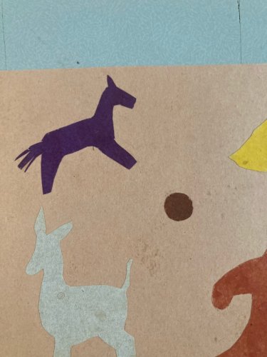 Collage 1950 Animal Chien Chat A Identifier Atelier Art XXe Ancien Animaux