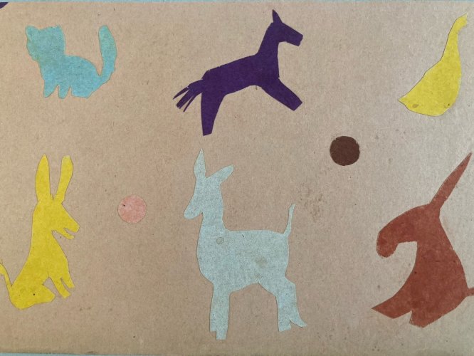 Collage 1950 Animal Chien Chat A Identifier Atelier Art XXe Ancien Animaux