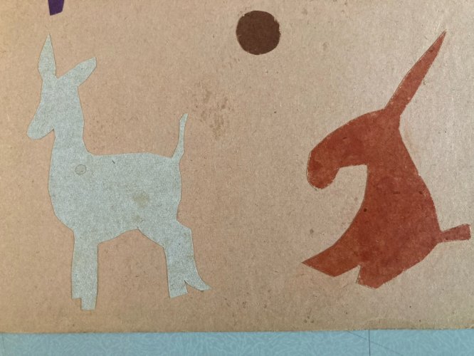 Collage 1950 Animal Chien Chat A Identifier Atelier Art XXe Ancien Animaux