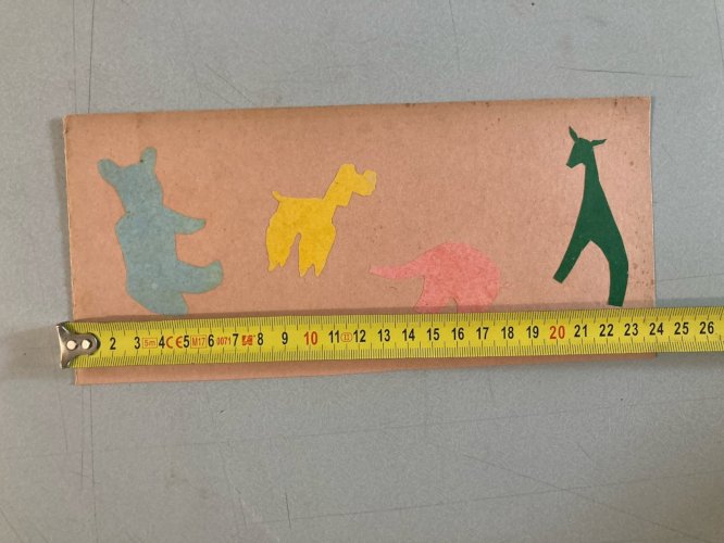 Collage 1950 Animal Ours Girafe A Identifier Atelier Art XXe Ancien Animaux