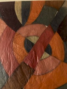 Collage Sur Papier 1930 Jeanne Kosnick Kloss Abstrait Signé KK Ancien