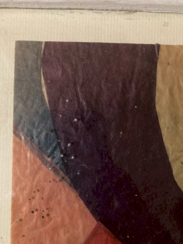 Collage Sur Papier 1930 Jeanne Kosnick Kloss Abstrait Signé KK Ancien