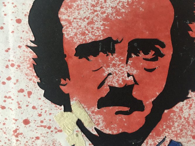 Collage Sur Papier Peinture Edgar Allan Poe Graffiti Portrait