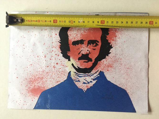 Collage Sur Papier Peinture Edgar Allan Poe Graffiti Portrait