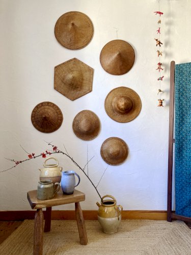 Collection de 7 chapeaux traditionnels vietnamiens