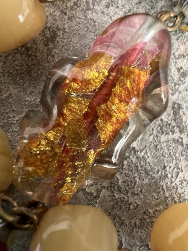 Collier 1920/1930 perles de verre Murano vintage ancien Collection Italie