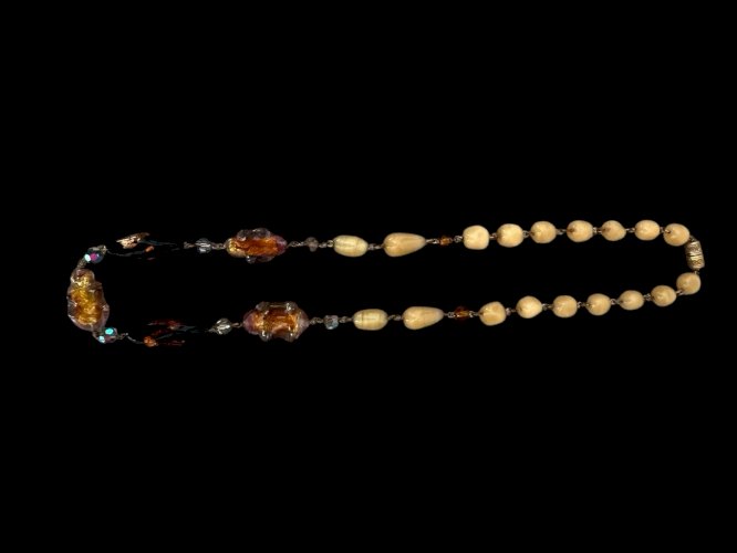 Collier 1920/1930 perles de verre Murano vintage ancien Collection Italie