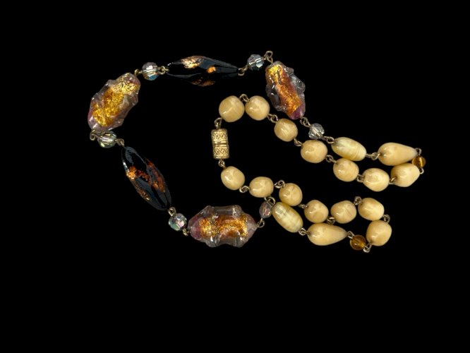 Collier 1920/1930 perles de verre Murano vintage ancien Collection Italie