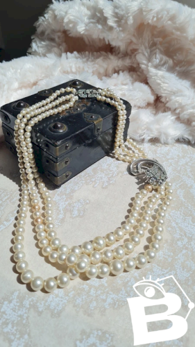 Collier 3 rangs - ras de cou vintage- collier strass