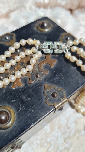 Collier 3 rangs - ras de cou vintage- collier strass