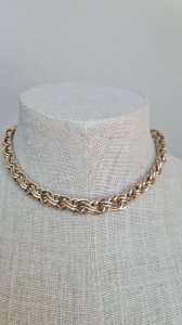 Collier Agatha gros maillons Paris en métal doré vintage - Ras de cou