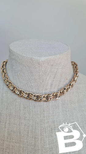 Collier Agatha gros maillons Paris en métal doré vintage - Ras de cou