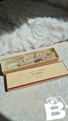 Collier ancien 2 rangs fausses perles