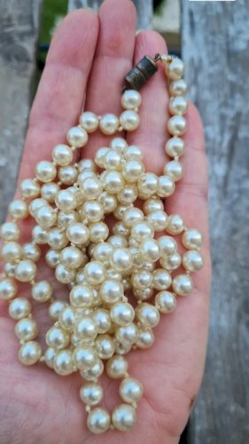 collier ancien fausses perles