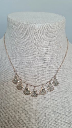 Collier ancien gouttes filigrane plaqué or