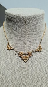 Antique Oria necklace floral motifs Art Nouveau - drapery necklace - French antique jewelry