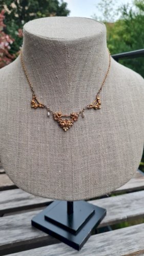 Collier ancien Oria motifs floraux art nouveau - collier draperie- jewelry french antique