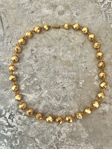 Collier Ancien Perles Verre Eglomisé - Facettées- 19 Eme - Victorian-collection