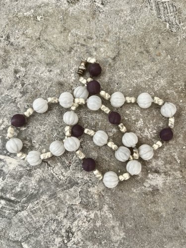 Collier Ancien Perles Verre Soufflé- Debut 19 Eme -collection