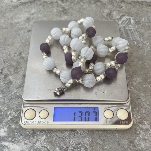 Collier Ancien Perles Verre Soufflé- Debut 19 Eme -collection