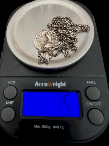 Collier Argent art nouveau 1890/1910 profil féminin Signé Jules Jouant Ancien