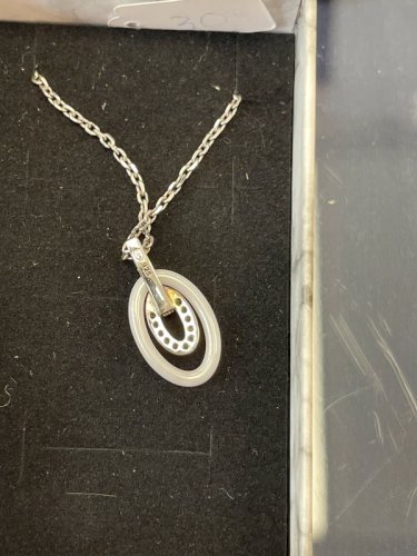 Collier argent et céramique