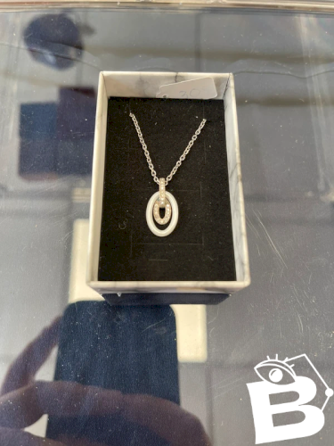 Collier argent et céramique