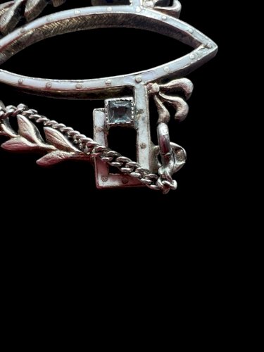 Collier Art Nouveau Argent Vermeil Émail Perle Ancien Pendentif Rare XIXe s