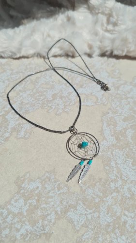 Collier attrape rêves original pour éloigner les mauvais rêves en argent 925