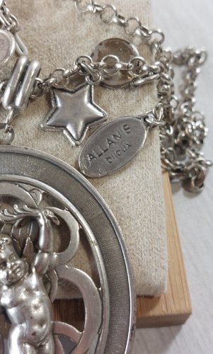 Collier avec pendentif angelot, en métal argenté, Allan's