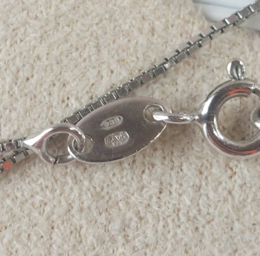 Collier avec pendentif coeur, décor zircon, en argent massif, Maty