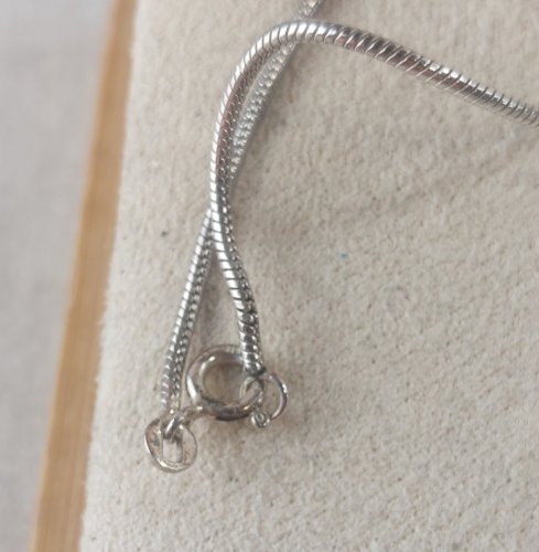 Collier avec pendentif coeur, décor zircon, en argent massif